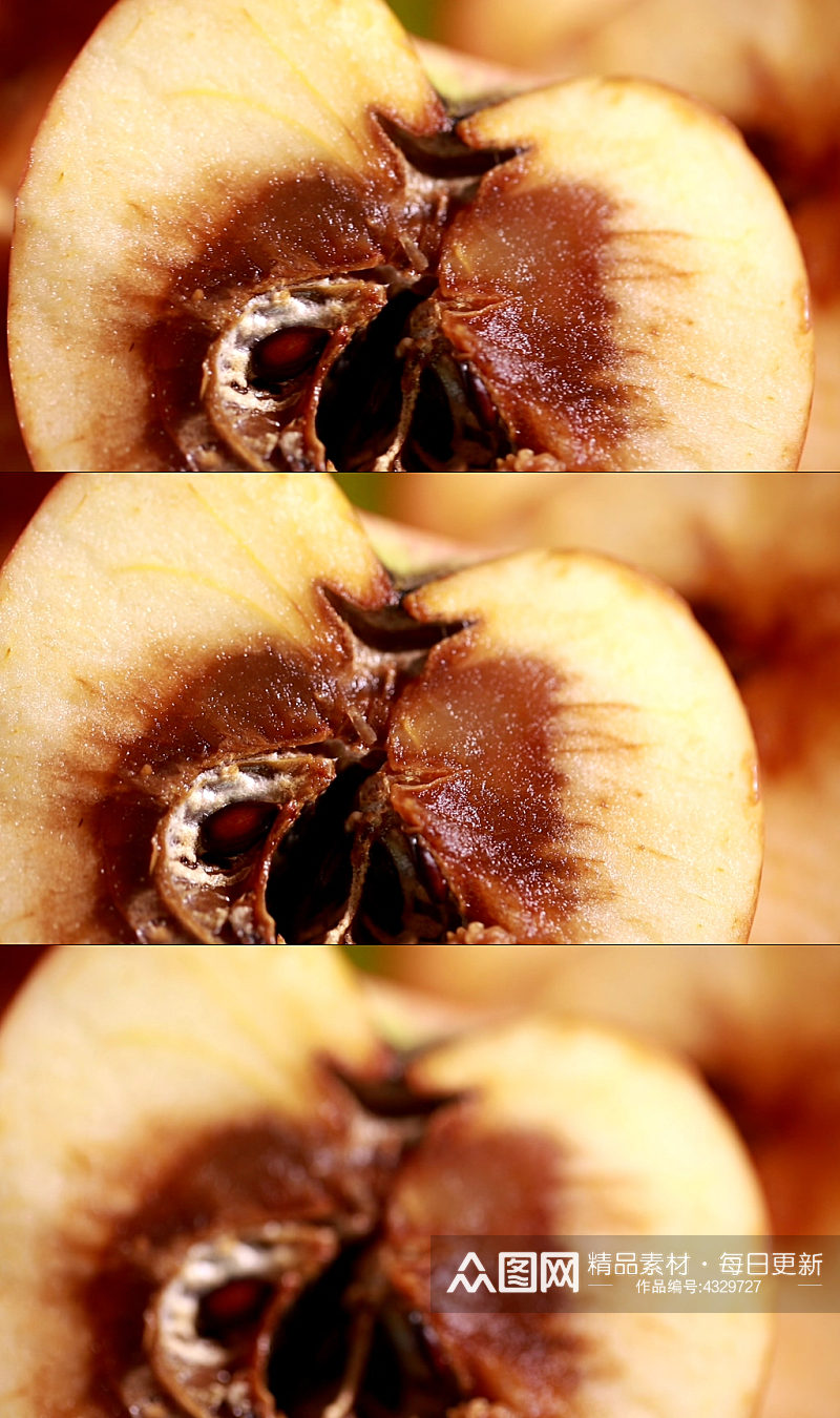特写黑心霉菌感染的苹果实拍素材