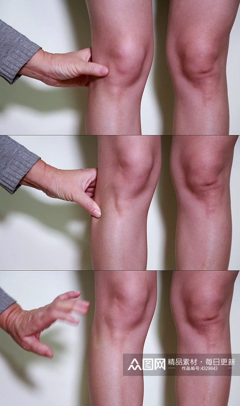 膝盖穴位半月板膝关节按摩实拍素材