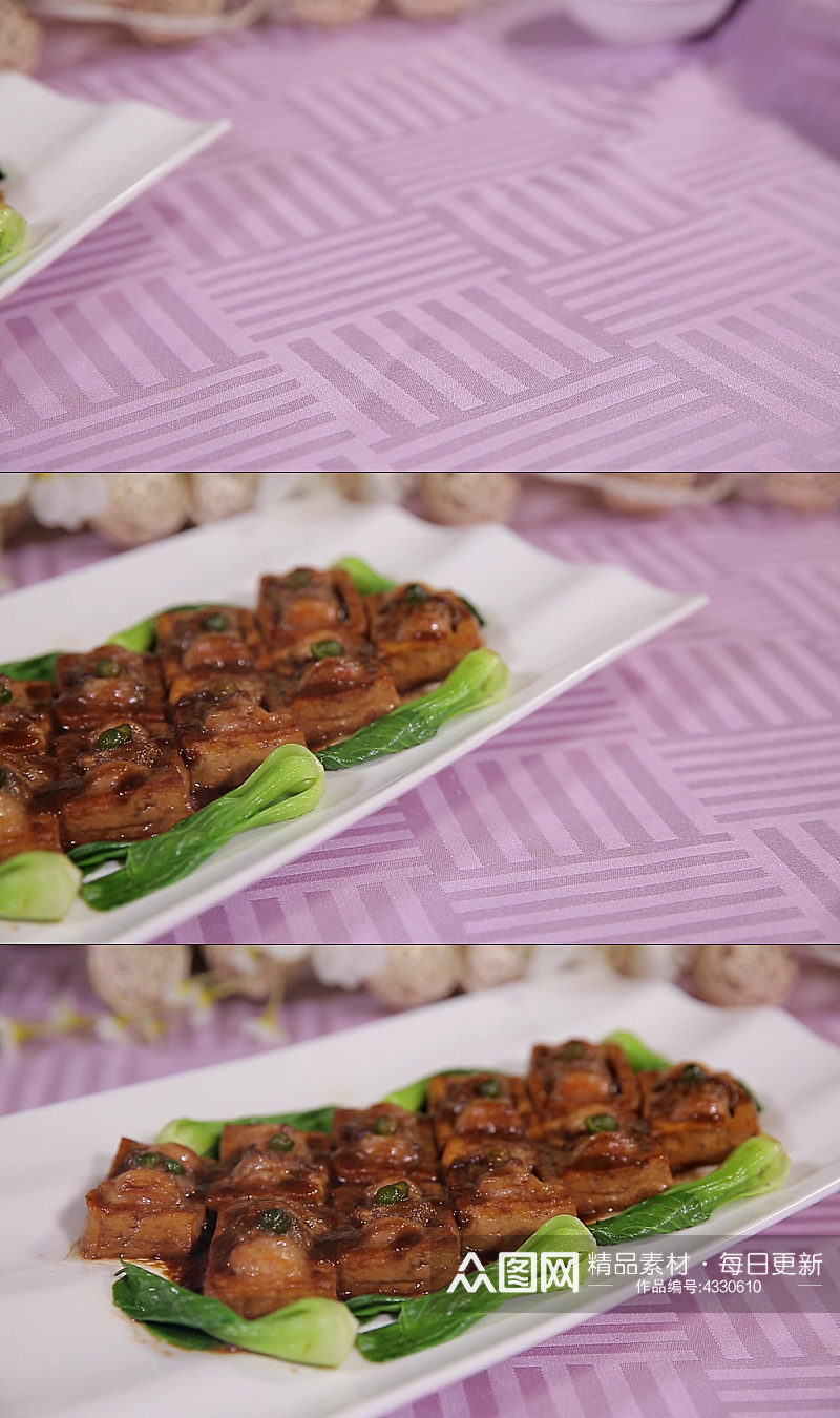 中华美食鲜虾酿豆腐视频素材