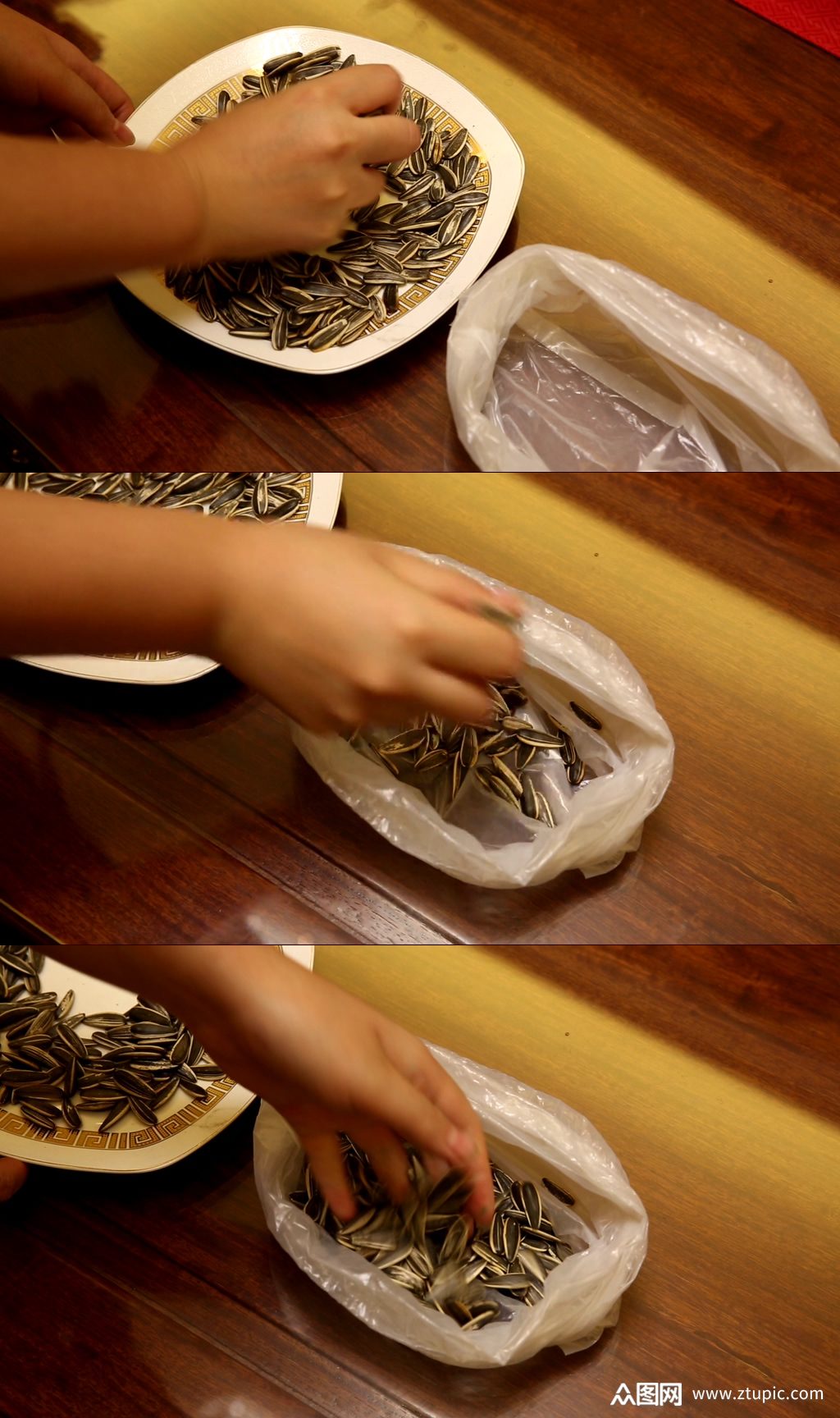 嗑瓜子剥瓜子仁吐瓜子皮视频素材