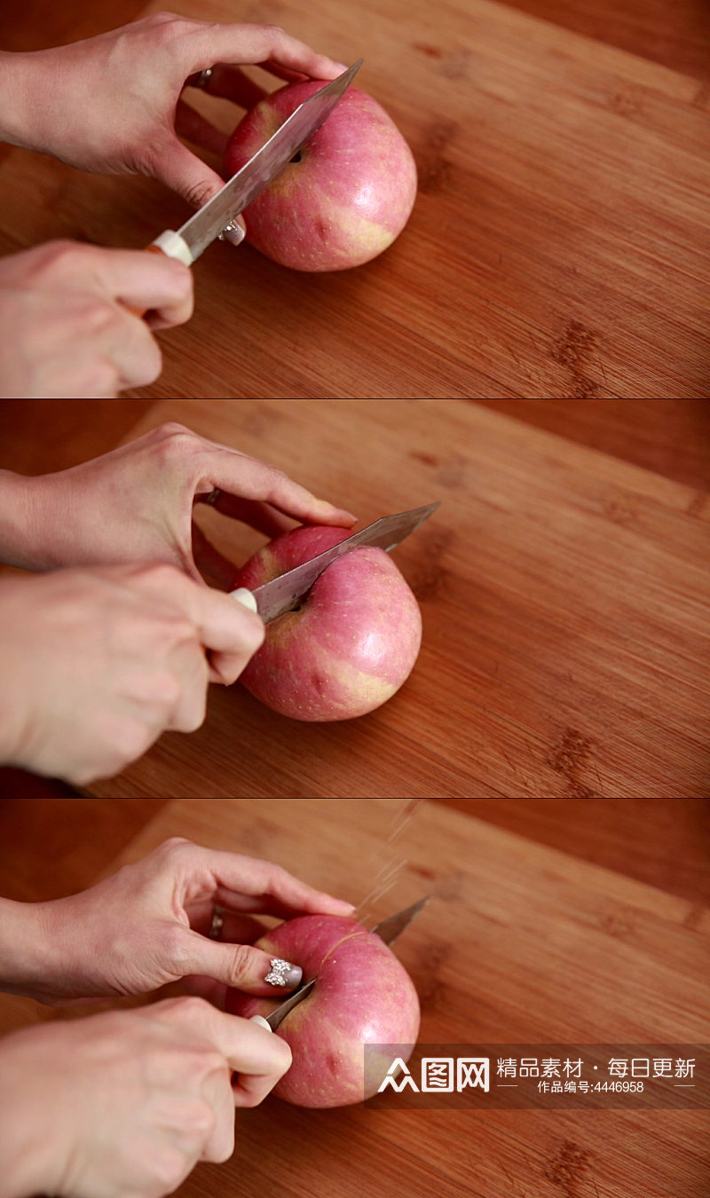 手里拿起腐烂的坏苹果实拍素材