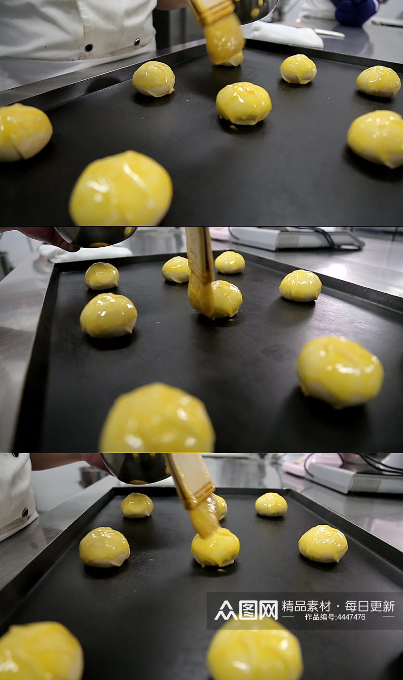 甜品师厨师烤箱烘焙蛋黄酥视频素材