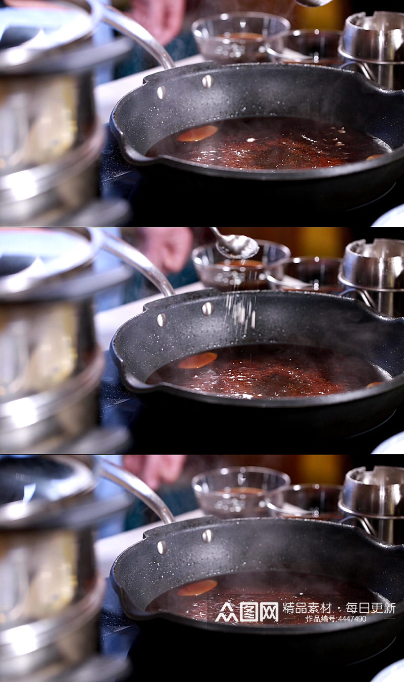 调味烹调红烧酱汁视频素材