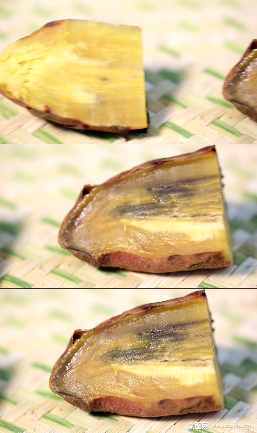 长黑斑的腐烂红薯实拍素材