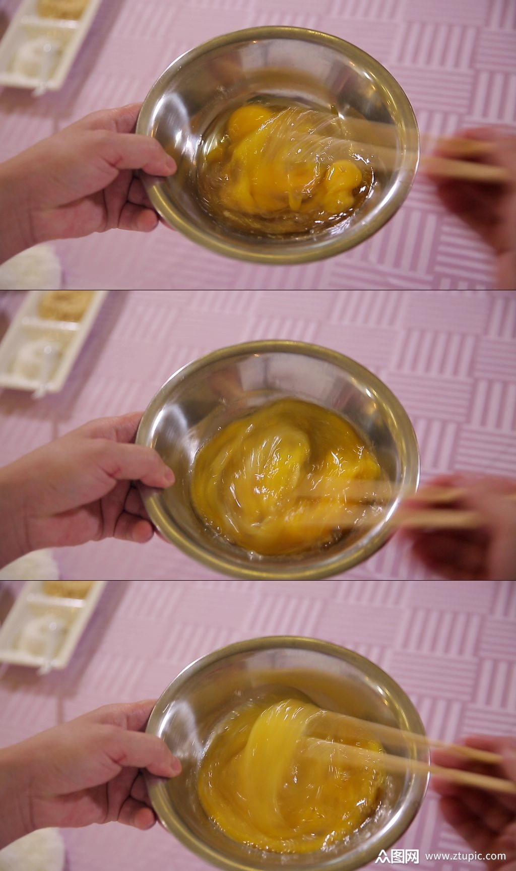 磕鸡蛋打鸡蛋搅鸡蛋实拍素材