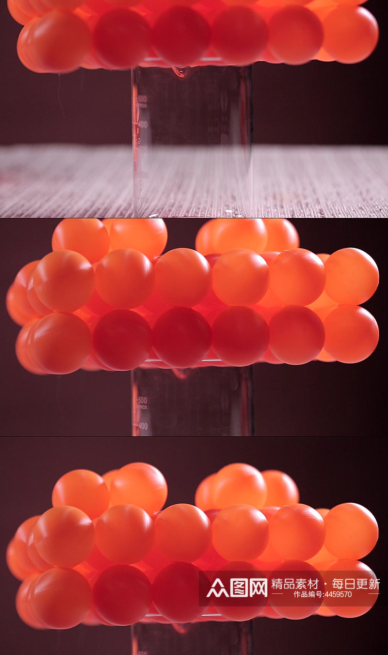 乒乓球氨基酸肽蛋白质分子大小演实拍素材