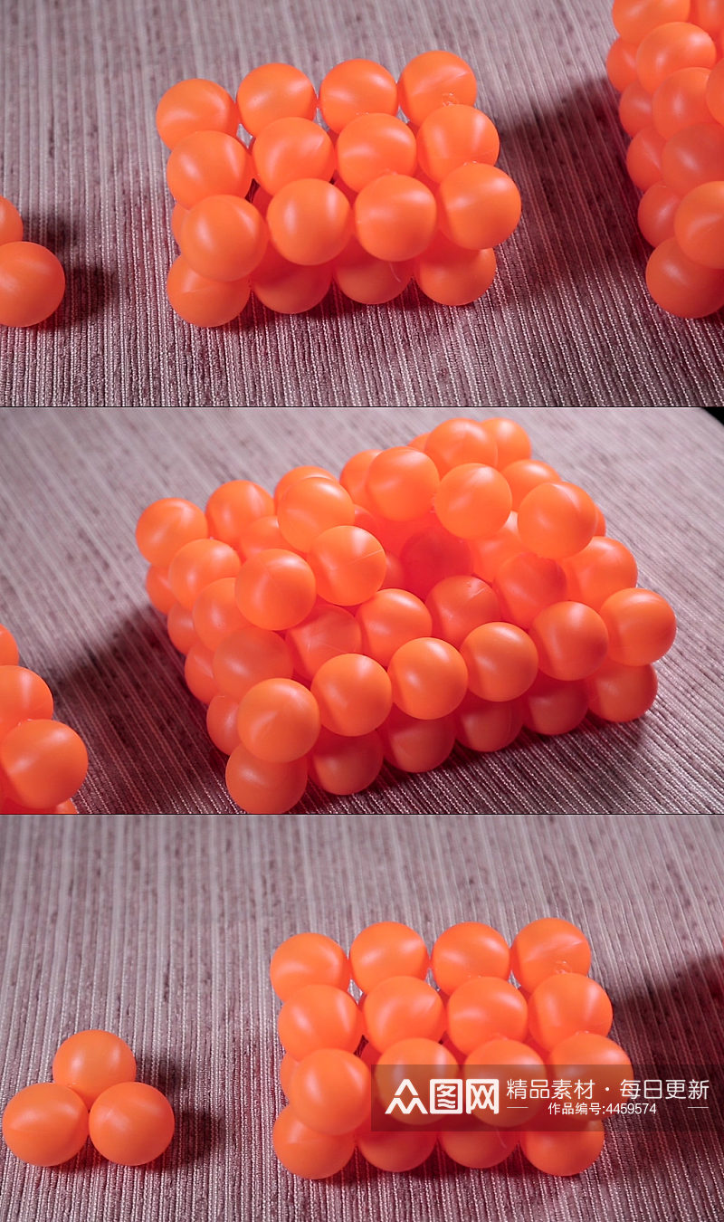 乒乓球蛋白质分子大小演示实验教具实拍素材