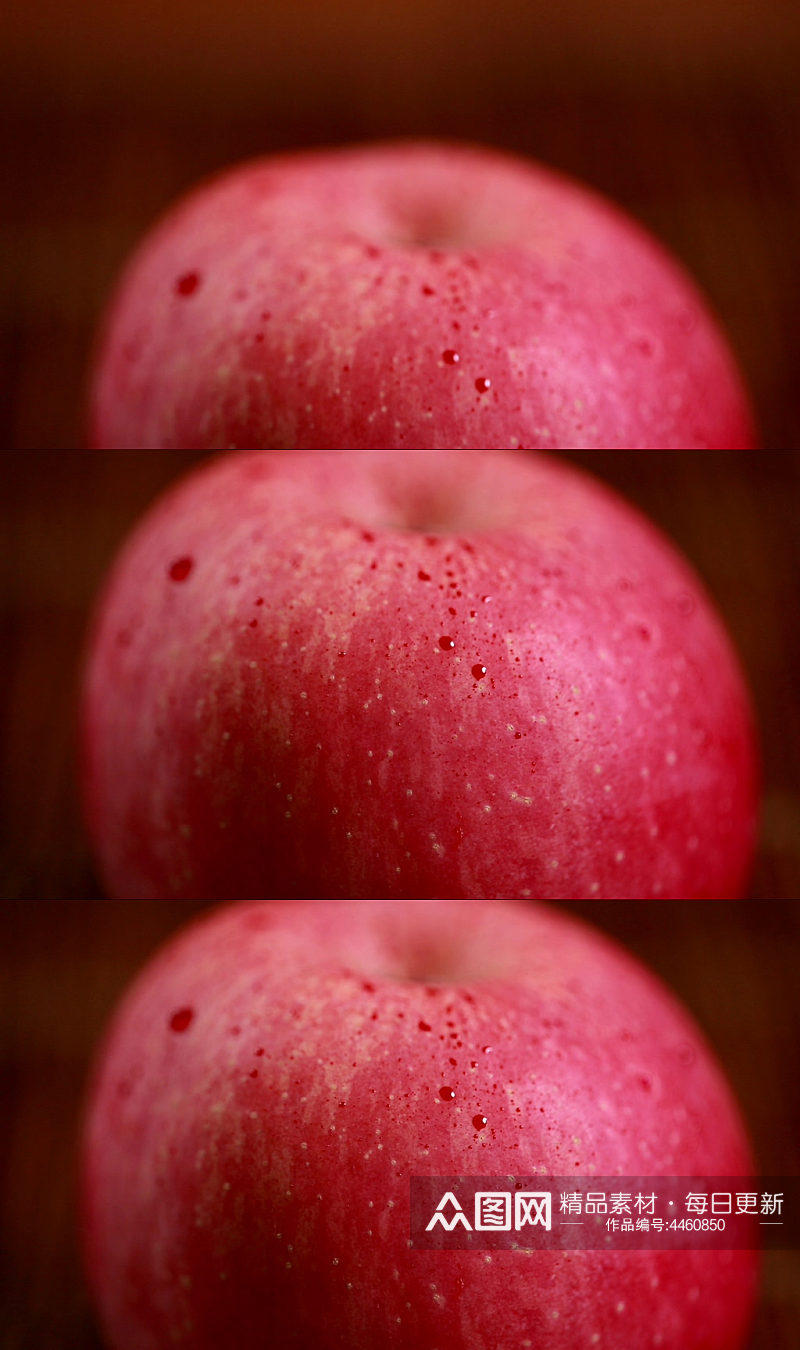 苹果表面渗出色素实拍素材