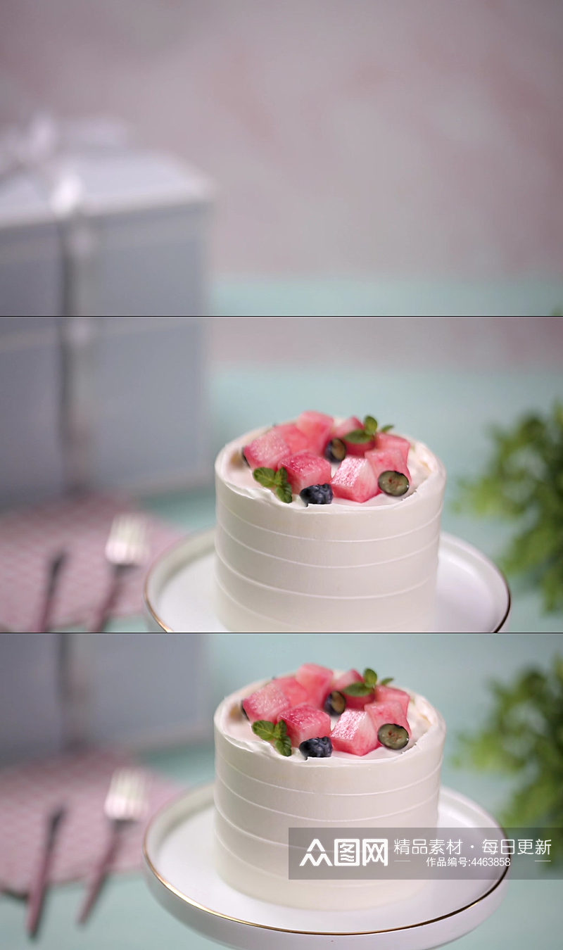 桃子水蜜桃蛋糕视频素材