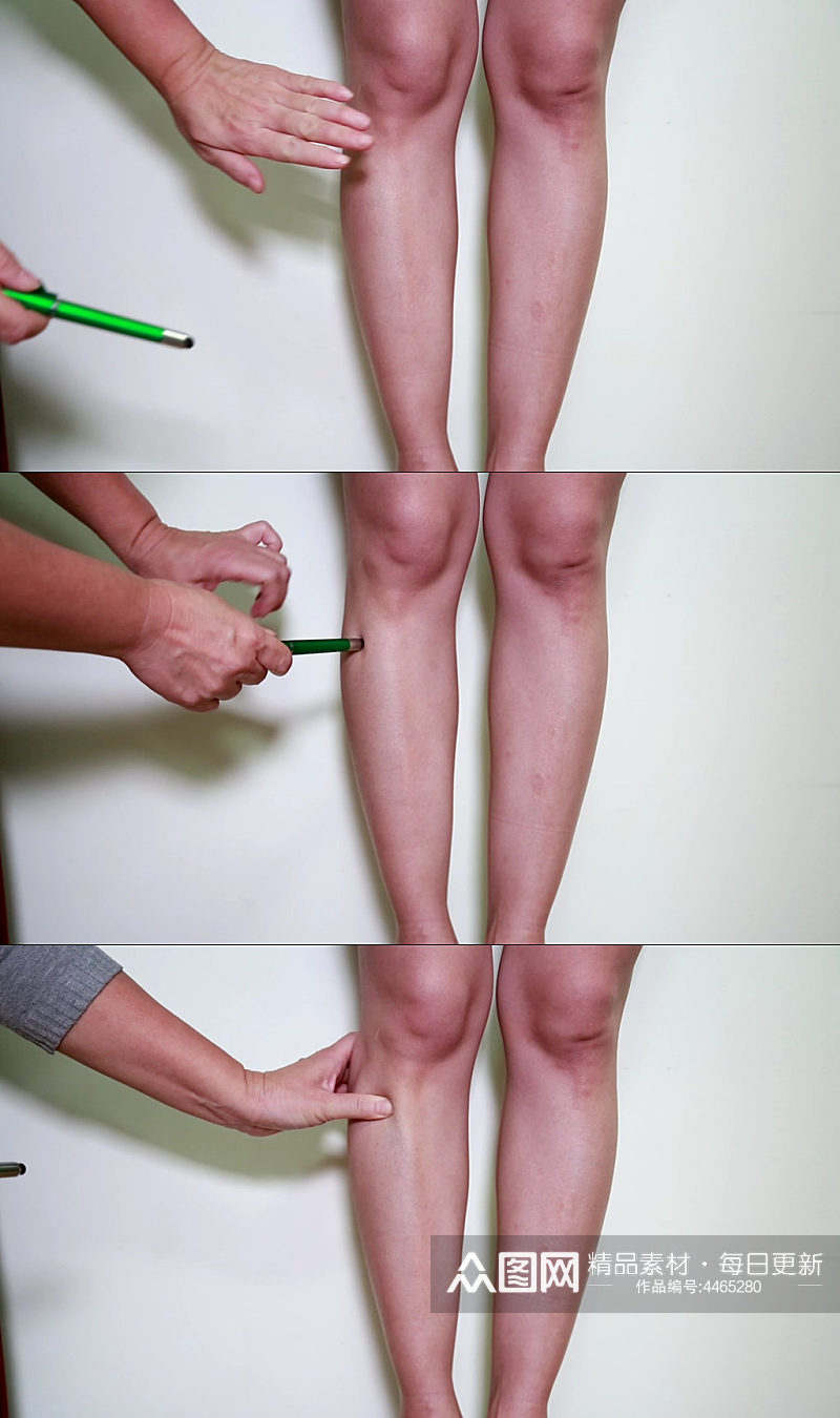 膝盖穴位半月板膝关节按摩视频素材