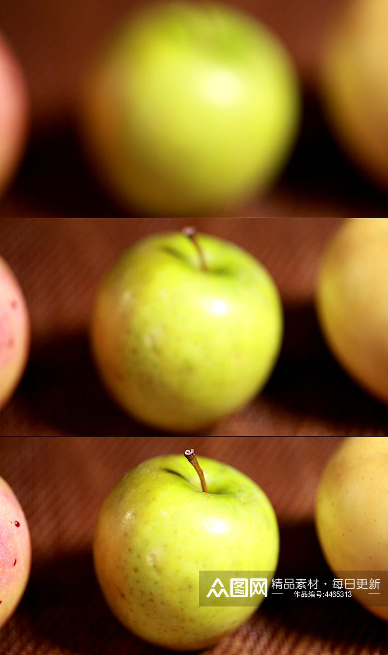小刀刮青苹果表面果蜡实拍素材