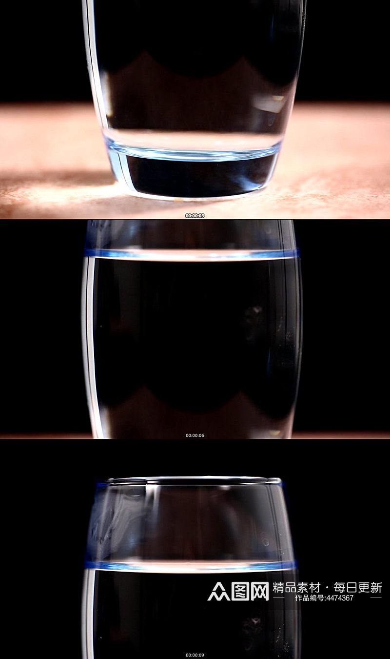 玻璃杯透明杯子实拍素材