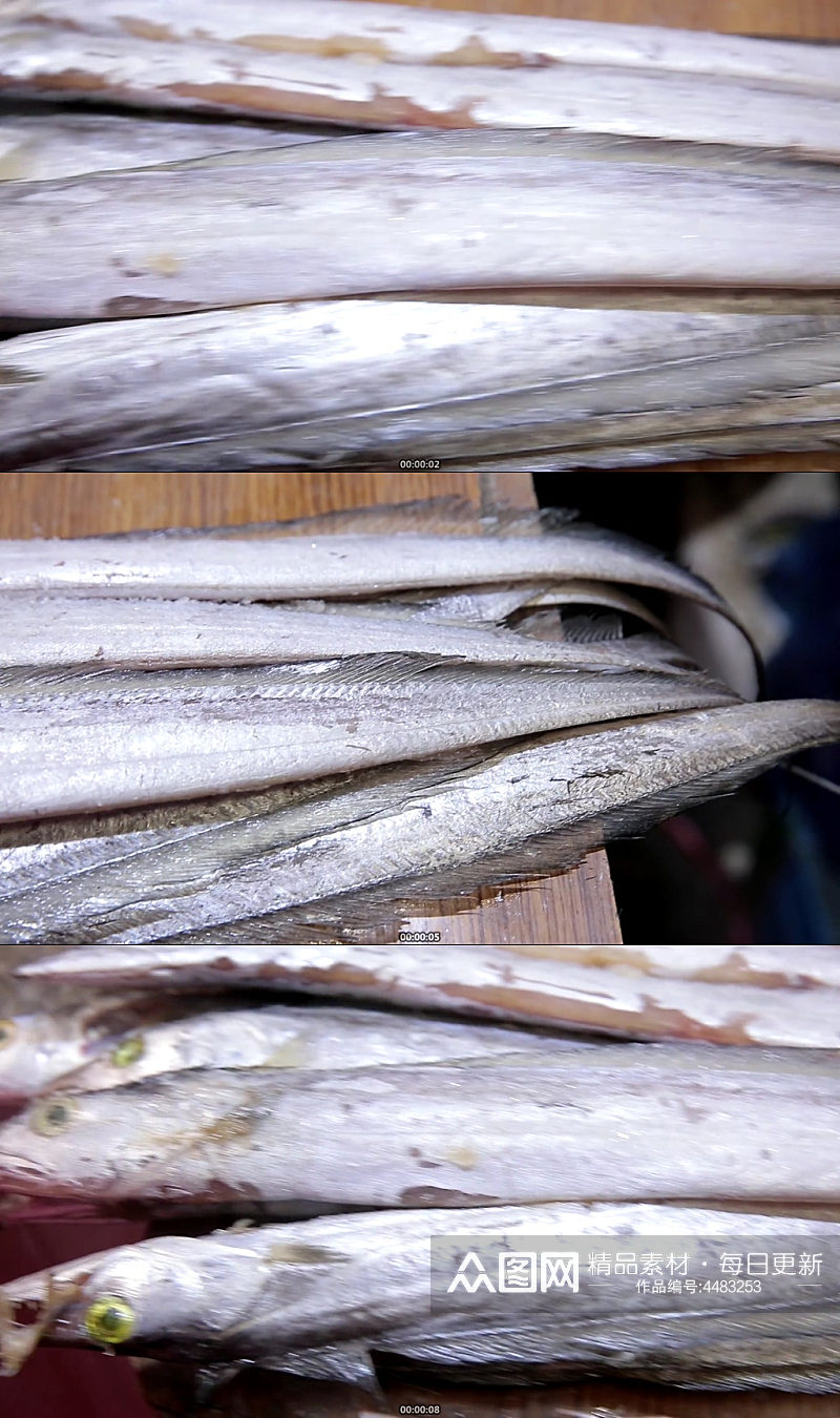 商贩卖海鲜带鱼大虾视频素材
