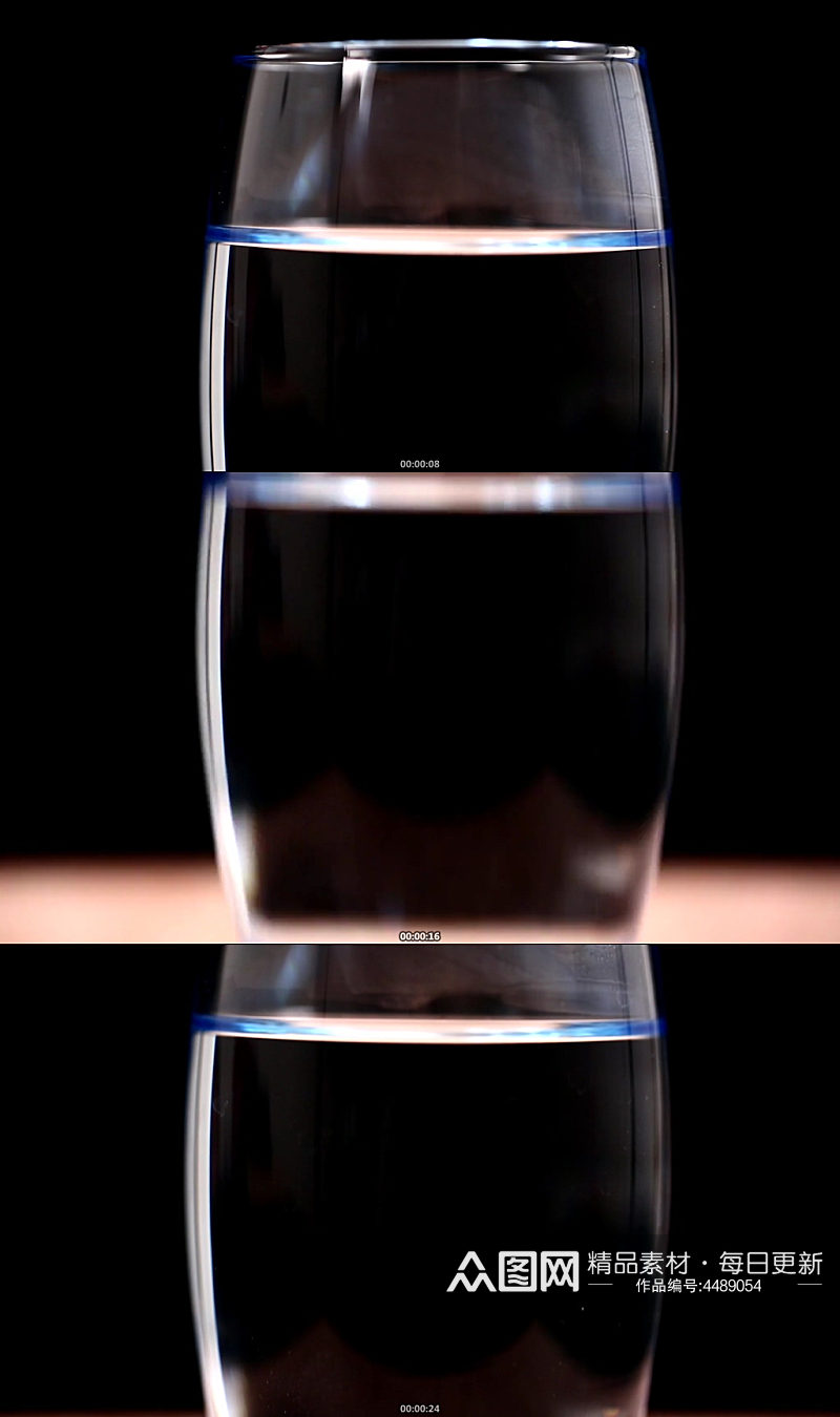 玻璃杯透明杯子实拍素材
