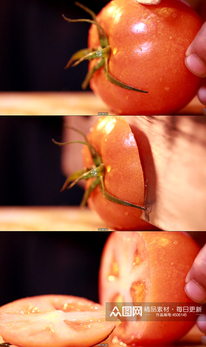唯美摄影拍摄沾满露水的番茄视频素材