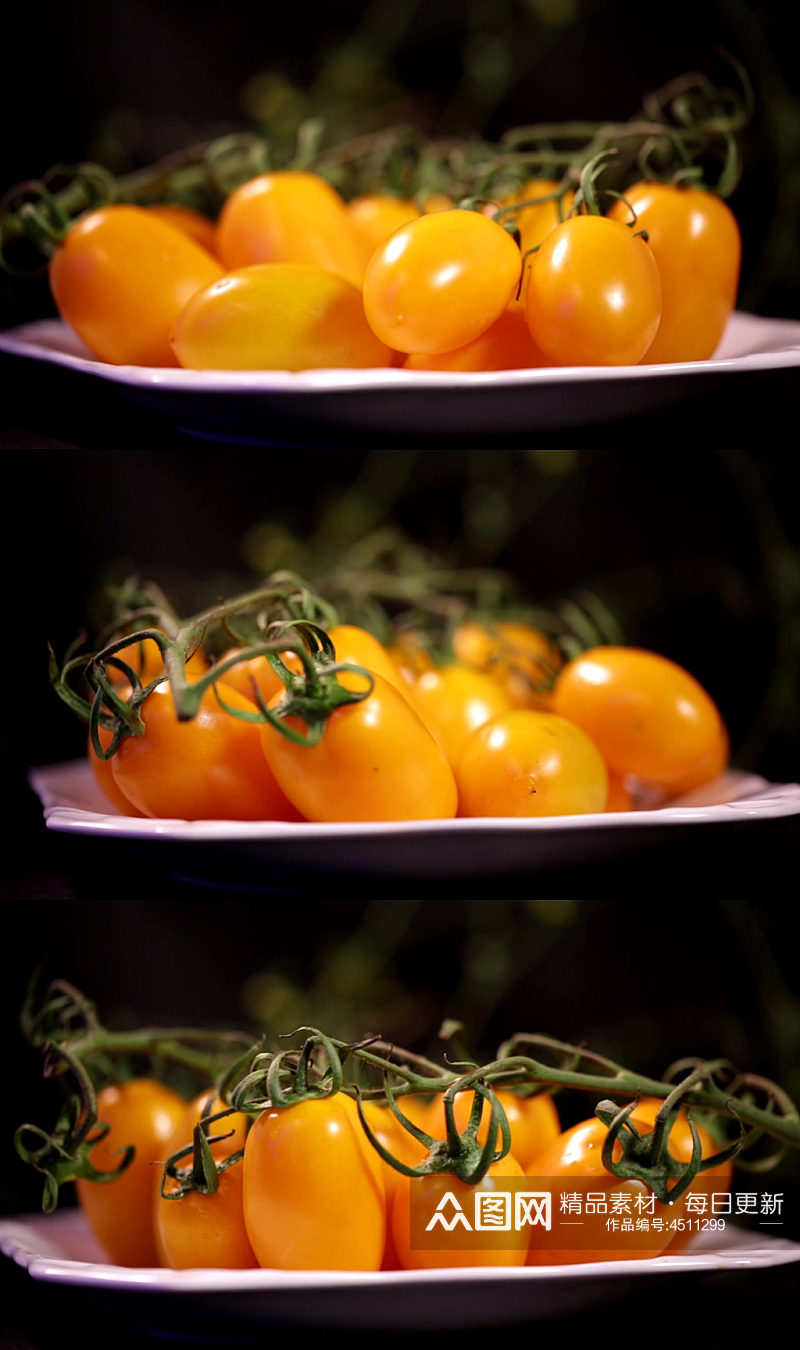 黄柿子黄番茄灯笼番茄实拍素材