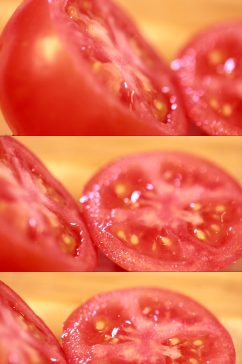 唯美摄影拍摄沾满露水的番茄实拍