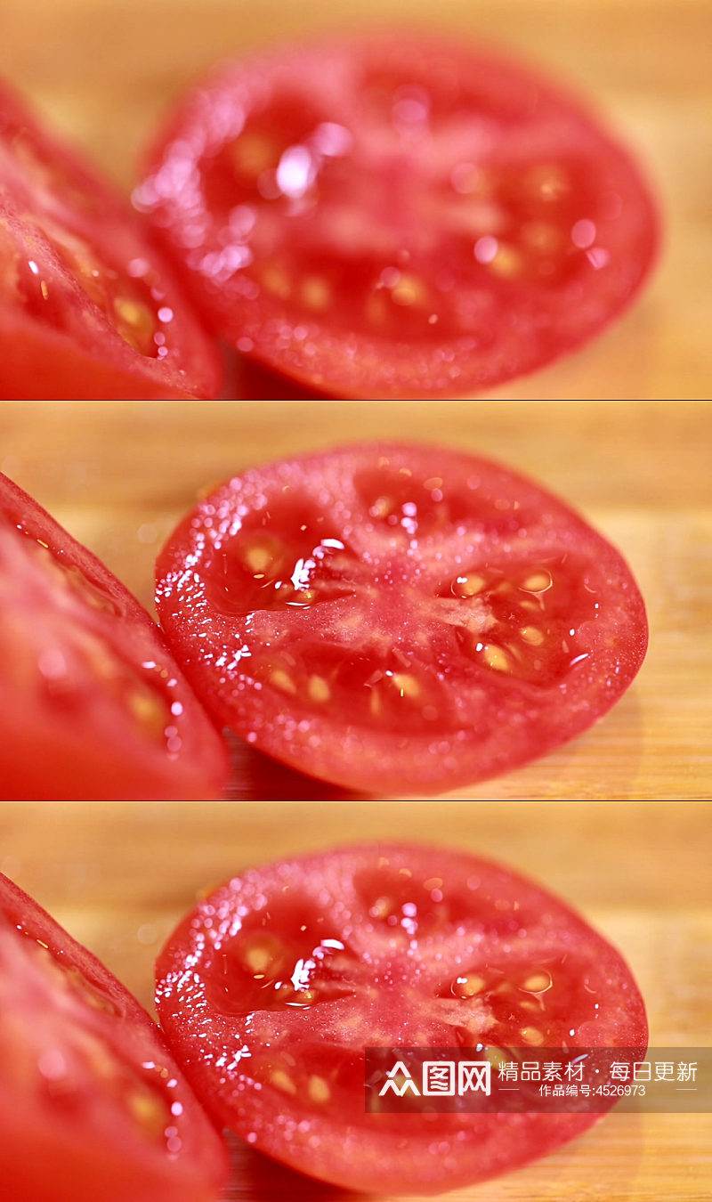 唯美摄影拍摄沾满露水的番茄实拍素材