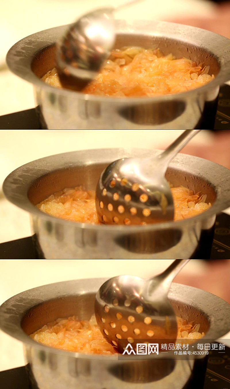 果肉柚子皮煮制柚子茶视频素材