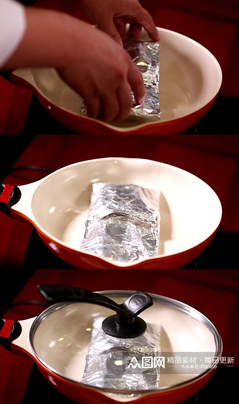 锡纸包鱼肉烧烤视频素材