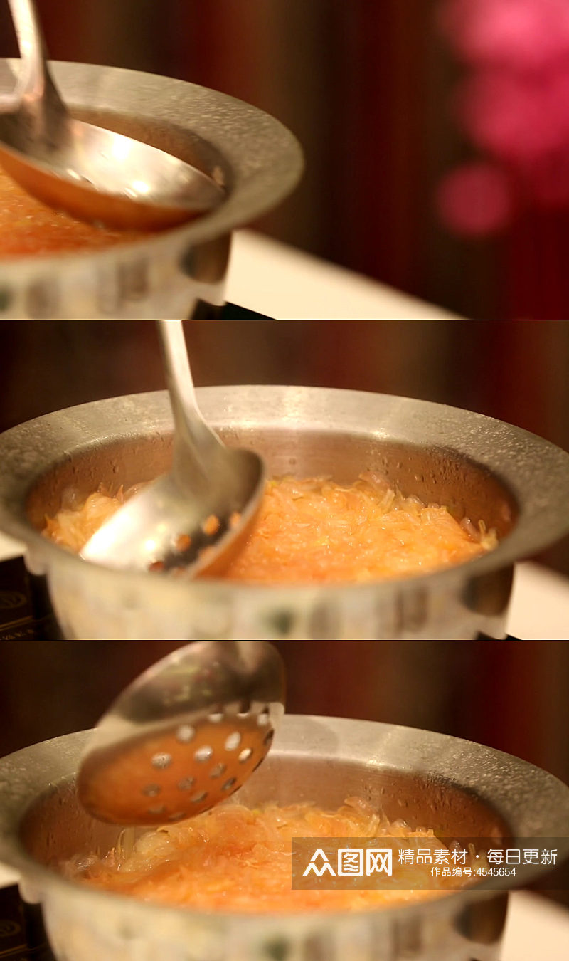 果肉柚子皮煮制柚子茶实拍素材