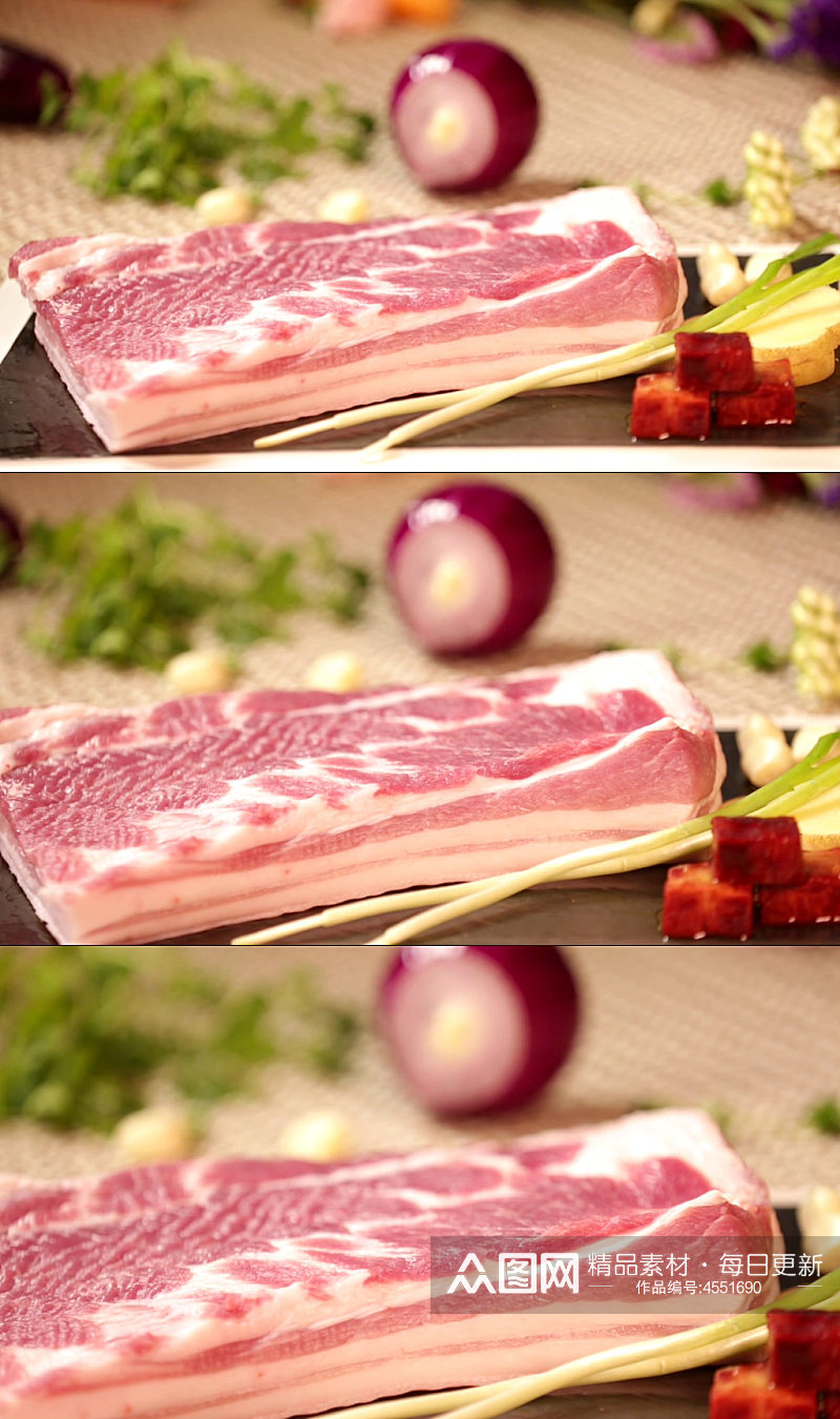 五花肉猪肉实拍视频素材