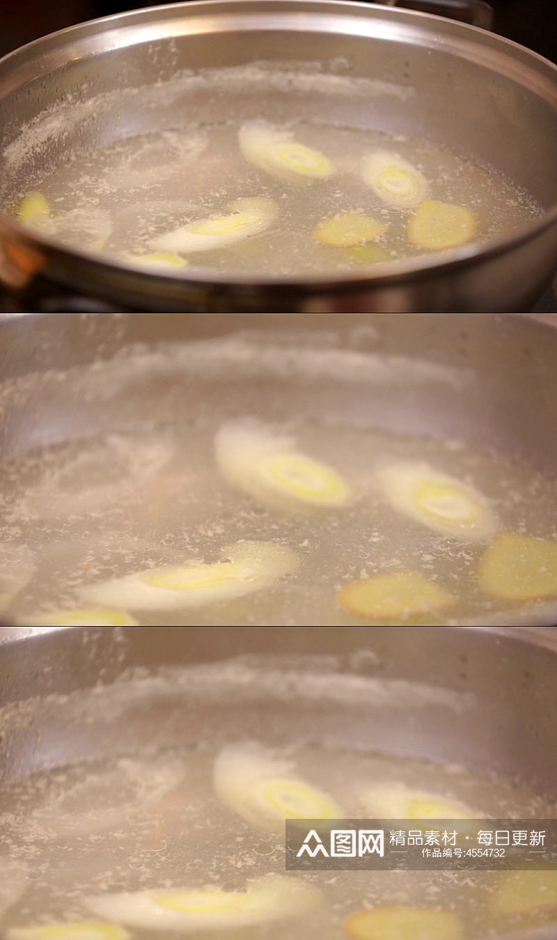 葱姜水煮五花肉视频素材