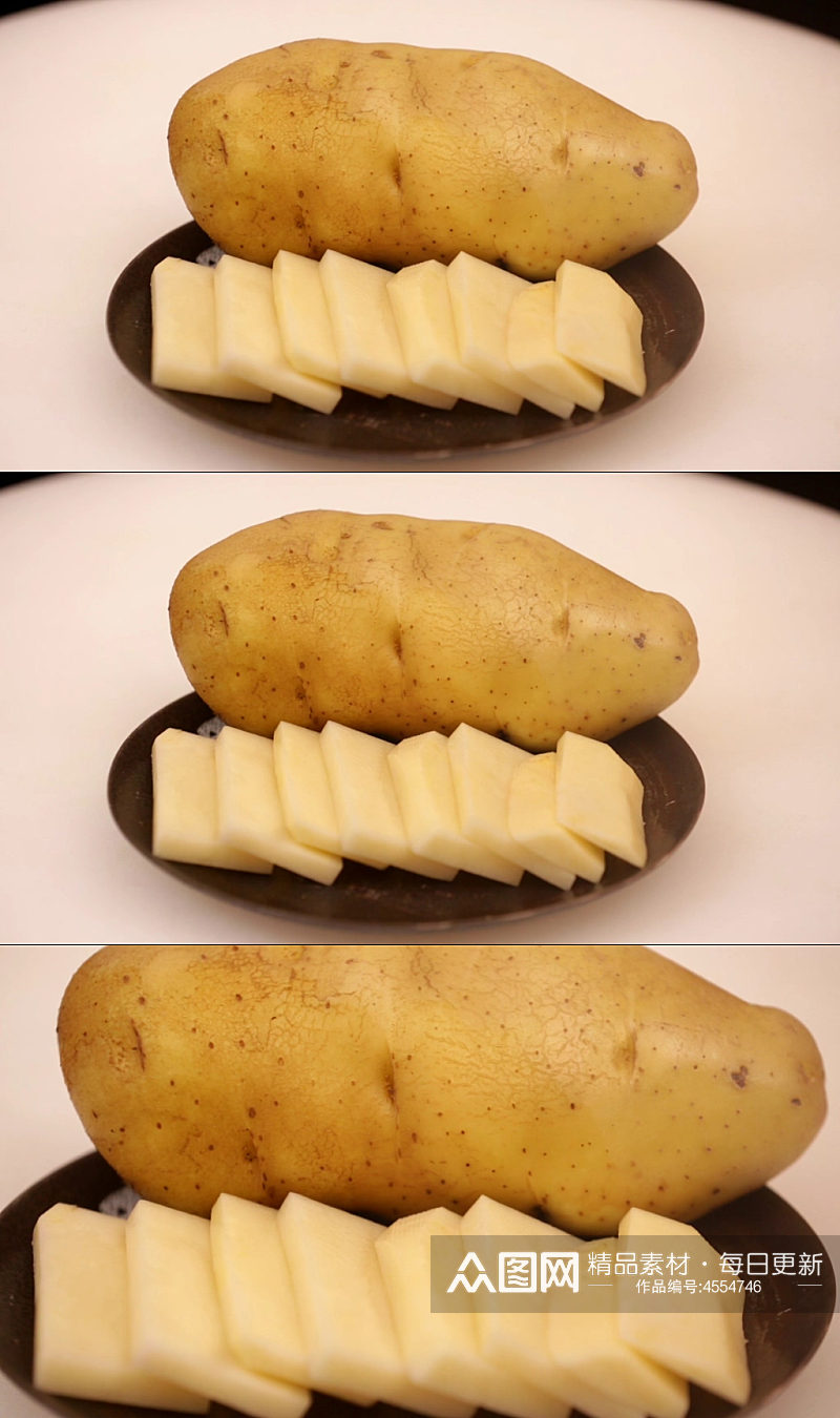 大厨切土豆实拍视频素材