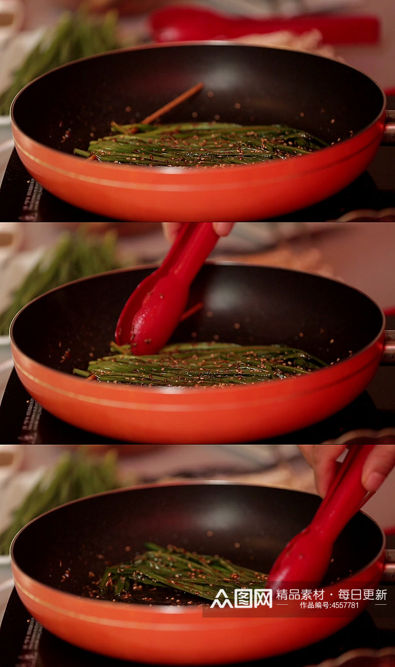 烤金针菇烤韭菜烤时蔬实拍素材