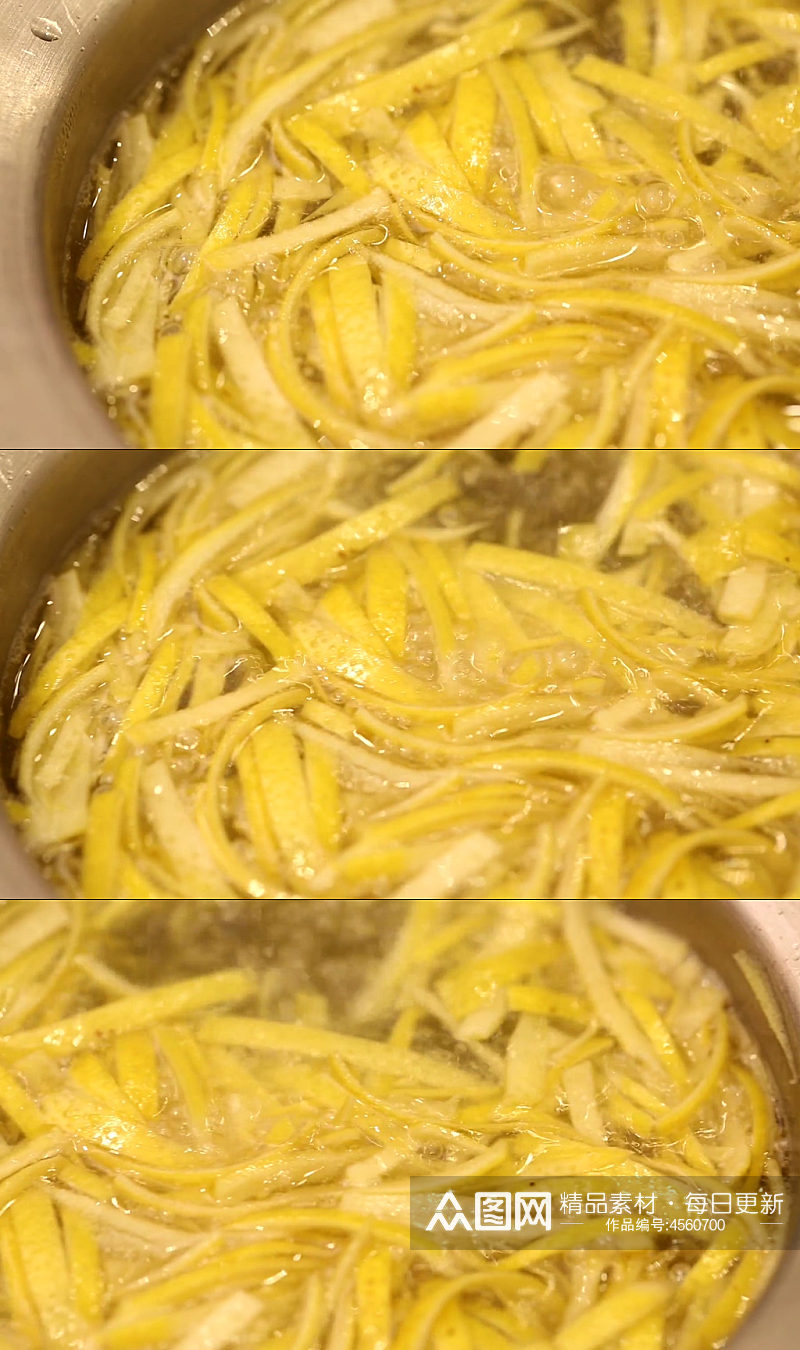 清水煮柚子皮实拍素材