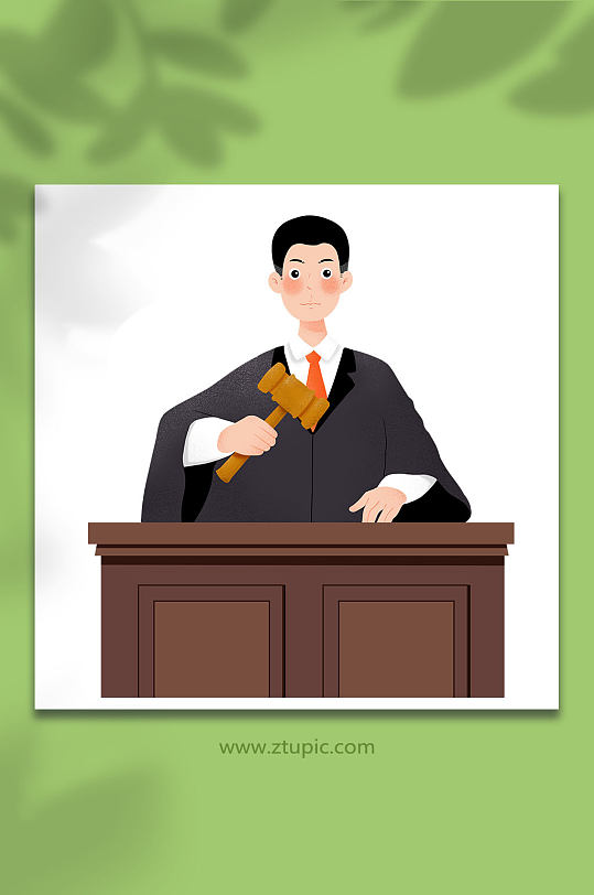 男性法官人物元素插画