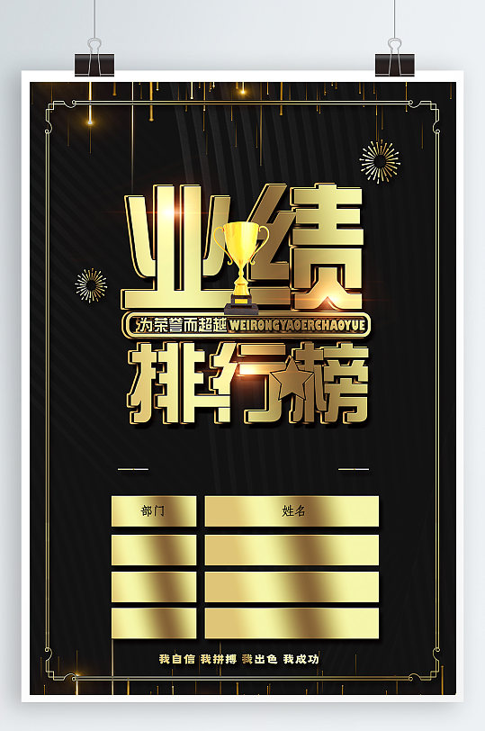业绩排行榜冠军榜荣誉榜 业绩榜