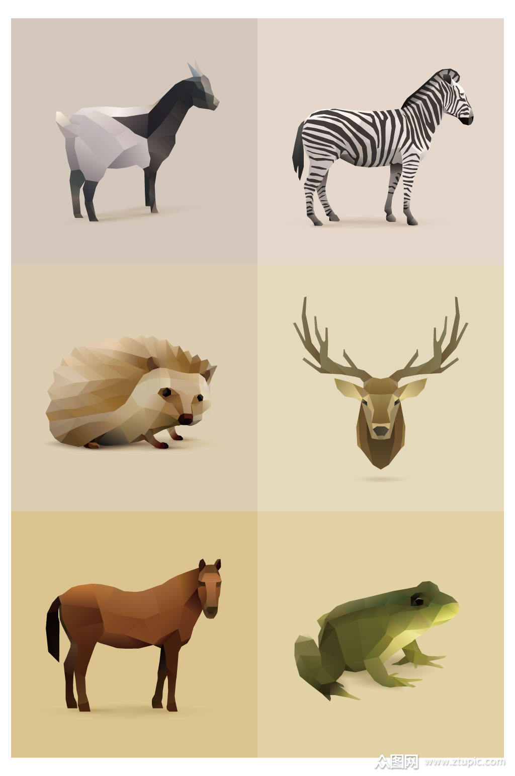 创意几何动物斑马素材
