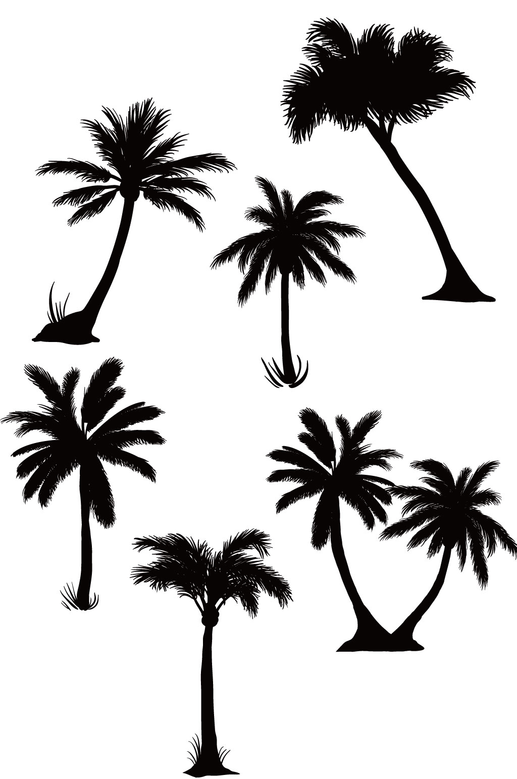 椰子树图案树木剪影