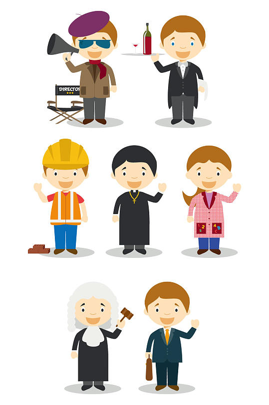 职业人物图像工人法官 五一劳动节素材元素