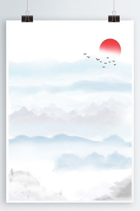 旭日东升简约海报背景