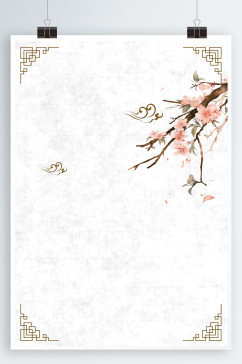 中式海报梅花背景