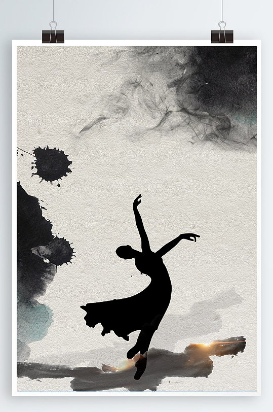 唯美舞者海报背景