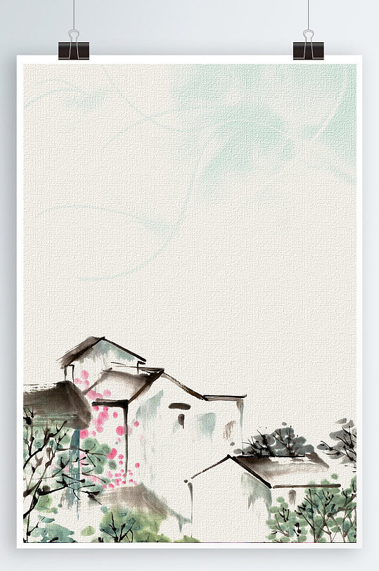 江南水乡中式复古背景-众图网