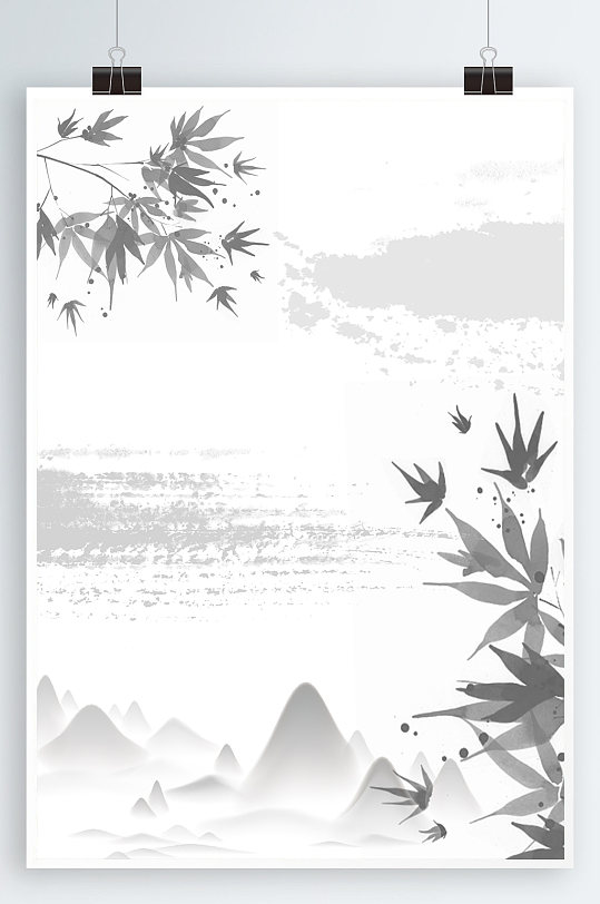 水墨竹子中国风背景