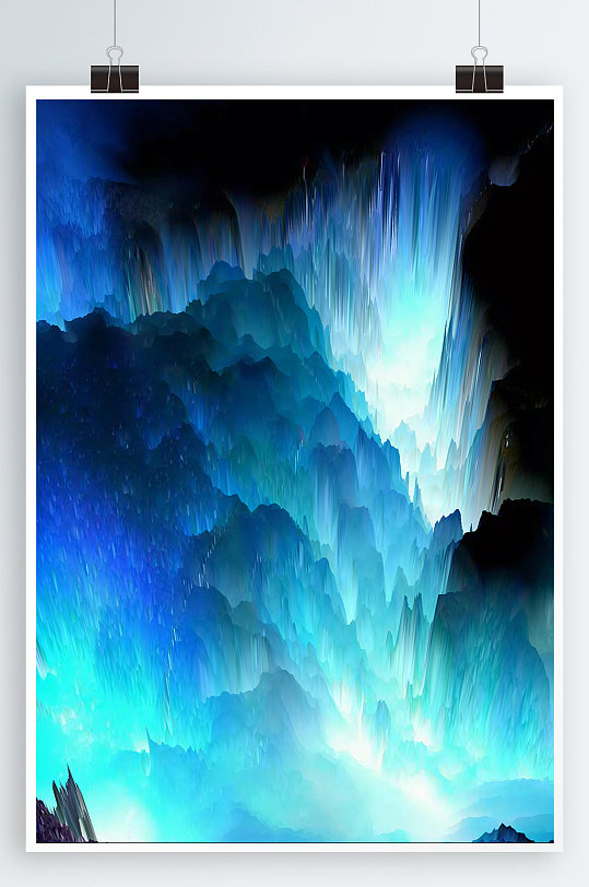 意境山水蓝色森林