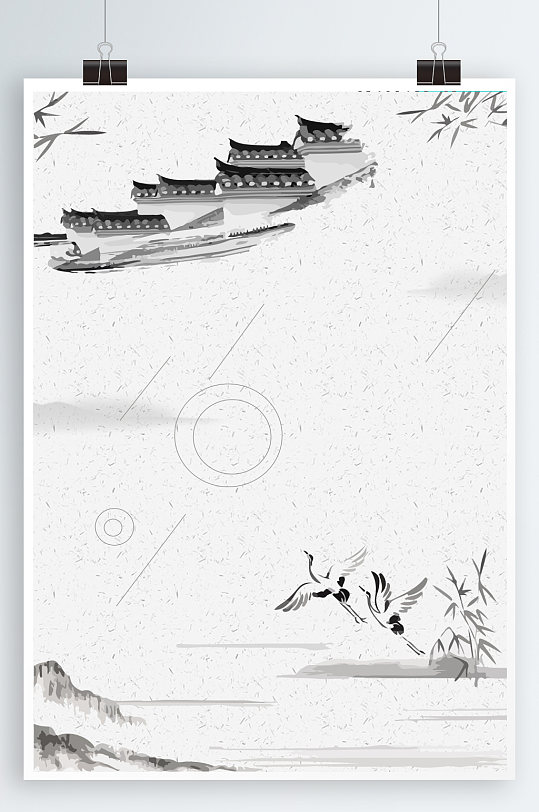 徽派山水背景图片-徽派山水背景设计素材-徽派山水背景模板下载
