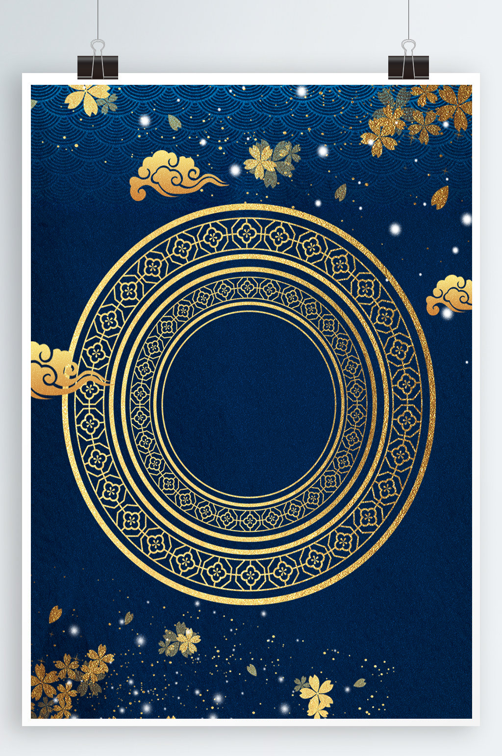 金箔花纹海报背景