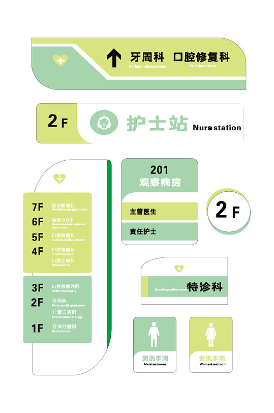 口腔医疗医院导视全套医院导视-众图网