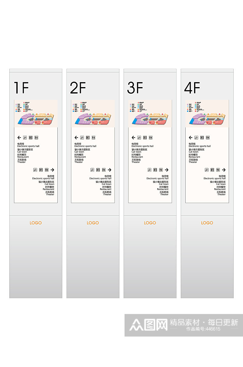 写字楼平面导视系统素材