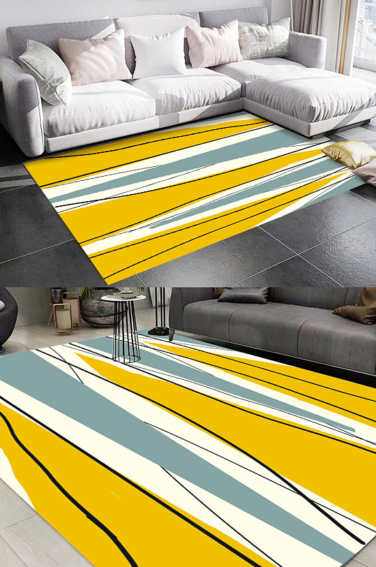 条纹地毯现代地毯图案-众图网