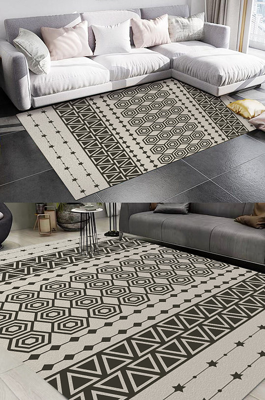 民族风图案时尚地毯-众图网