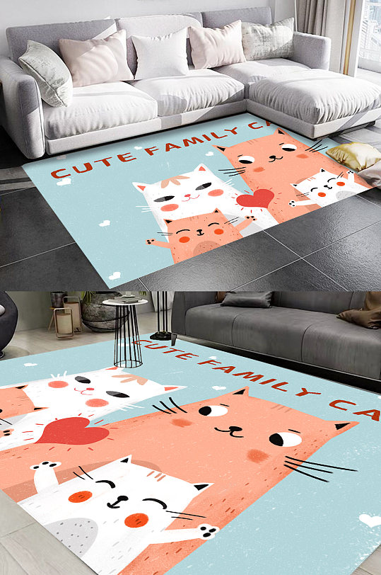 动物图案时尚地毯-众图网