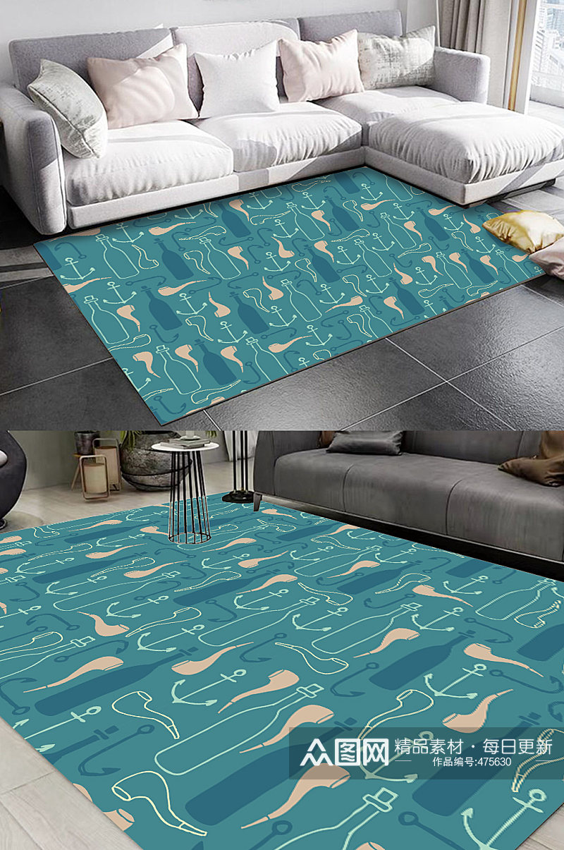 小清新地毯传统地毯图案素材