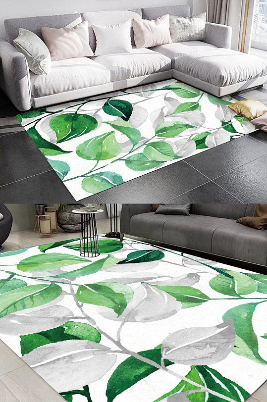 热带植物小清新地毯-众图网